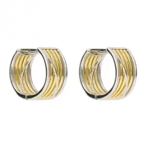 Geo Cage Design Rounded Rectangle Gold Hoop Earrings E6221