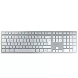 CHERRY KC 6000C FOR MAC Corded Keyboard German, QWERTZ Silver, White