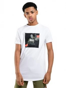 Boys, Rascal Colour Pop Camo Box T-Shirt - White, Size L, 13-14 Years