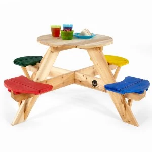 Plum Childrens Circular Picnic Table and Colourful Seats