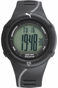 Mens Puma PU91136 CARDIAC 01 - Black grey Alarm Chronograph Watch PU911361001