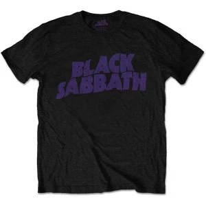 Black Sabbath - Wavy Logo Vintage Mens XXX-Large T-Shirt - Black