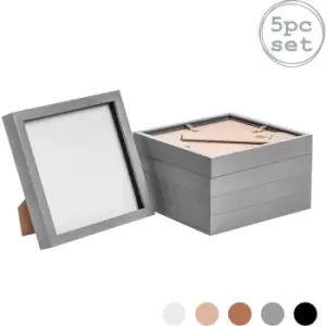 Nicola Spring - 3D Box Photo Frames - 8 x 8' - Grey - Pack of 5