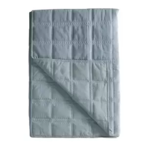 Gallery Interiors Cotton Quilted Blanket Bedspread in Duck Egg