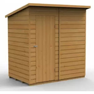 6' x 4' Forest Shiplap Dip Treated Windowless Pent Wooden Shed (1.96m x 1.39m) - Golden Brown