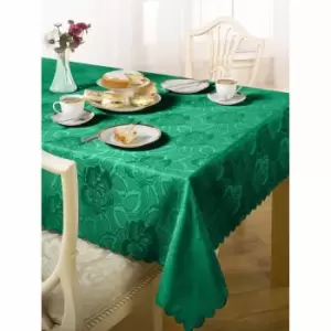 Green & Sons Table Cloth Damask Rose 70 X 108" Forest Green