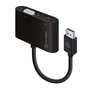 ALOGIC 2-in-1 DisplayPort to HDMI/VGA Adapter (Male to 2 Female) ? Premium Series; Compatible with Windows 7 & above and...