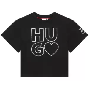 HUGO Juniors Logo T Shirt - Black