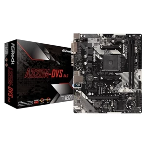 ASRock A320M-DVS R4.0 AMD Socket AM4 DDR4 Micro ATX DVI-D/VGA USB 3.1 Motherboard