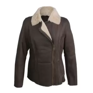 Eastern Counties Leather Womens/Ladies Celene Aviator Sheepskin Coat (18) (Chocolate Forest)