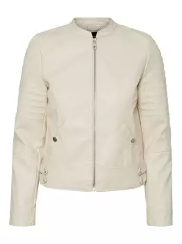 Vero Moda VMLOVE womens Leather jacket in Beige - Sizes S