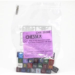 Chessex Polyhedral D6 Dice Assorted Speckled - Bag of 50