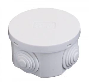 ESR 65mm IP44 Round PVC Junction Box with Knockouts - Grey