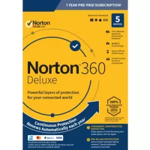 Norton 360 Deluxe 50GB - 1 User 5 Devices