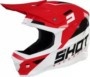 Shot Furious Chase Motocross Helmet, white-red, Size XS, white-red, Size XS