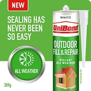 UniBond Outdoor Fill and Repair Cartridge White 280ml 2652146