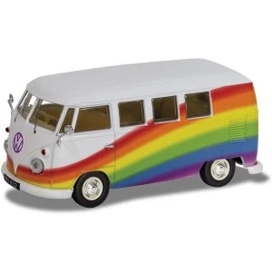 Corgi Volkswagen Campervan Peace Love and Rainbows Diecast Model