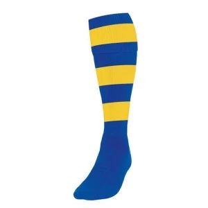 Precision Hooped Football Socks Boys Royal/Yellow