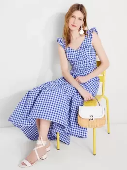 Kate Spade Gingham Tiered Dress, Blueberry, 8