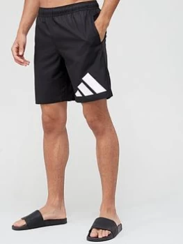 adidas Badge of Sport Swim Shorts - Black/White, Size L, Men