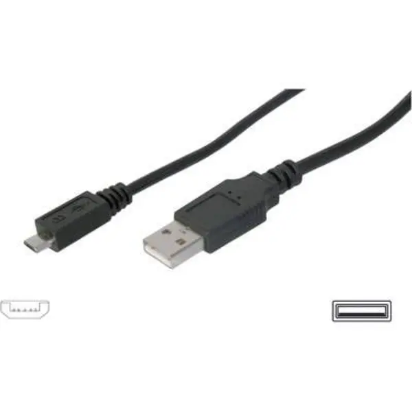 Digitus Digitus USB cable USB 2.0 USB-A plug, USB Micro-B plug 3m Black AK-300110-030-S AK-300110-030-S