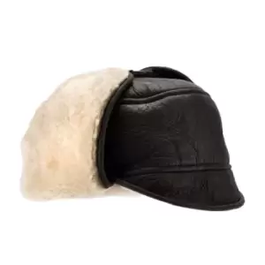 Eastern Counties Leather Mens Harrison Aviator Sheepskin Hat (L) (Dark Brown Forest)