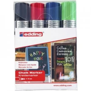 Edding e-4090 4-4090-4999 Chalk Black, Red, Blue, Green 4 mm, 15 mm