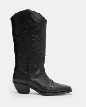 AllSaints Kacey Leather Cowboy Boots