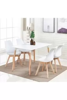 'Dining Set' Halo Dining Table & Lorenzo Dining Chairs Set of 4
