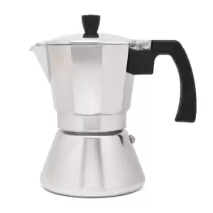 Tivoli Espresso Maker 6 Cup Size in Natural Aluminium with Induction