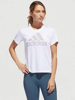 adidas Badge Of Sport Logo Tee, White Size M Women
