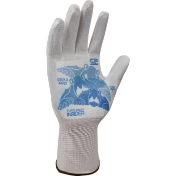 Cut Resistant Gloves, White/Blue, Needle Protection, Size S - Turtleskin