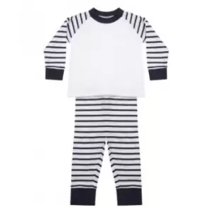 Larkwood Baby Boys/Girls Striped Pyjamas (3-4 Years) (Navy/White)