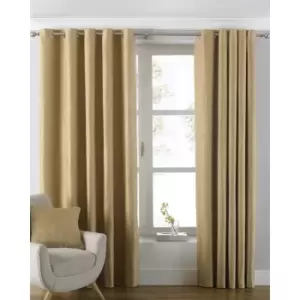 Riva Home Atlantic Eyelet Ringtop Curtains (117 x 137cm) (Ochre) - Ochre