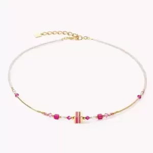 Coeur De Lion Elegance Crystals Necklace Gold Pink Crystal Pearls