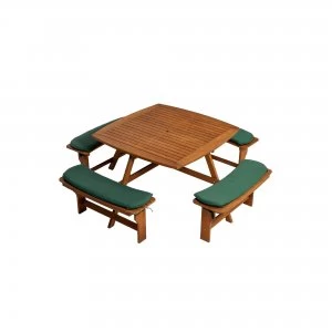 Sacramento FSC 8 seater Picnic Bench with 4 Seat Cushions