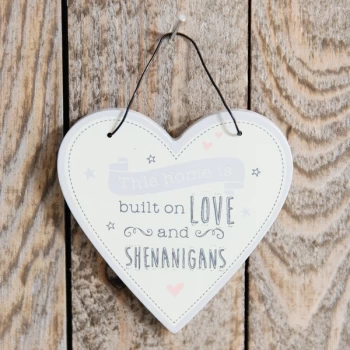 Love Life Heart Plaque - Home is Built on Love