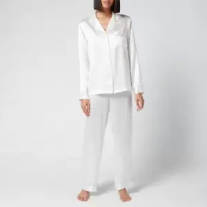Freya Silk Pyjamas - Pearl White - M