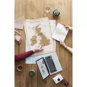 White Travel Cork Board Small Map
