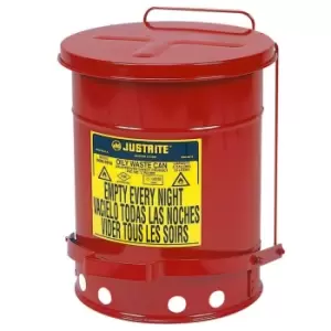 Justrite Oily Waste Cans 80ltr for solvent / flammable wipes