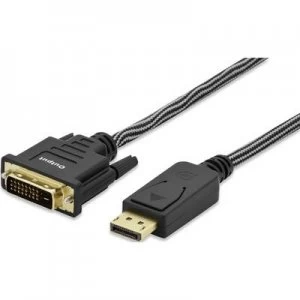 ednet DisplayPort / DVI Cable 3m gold plated connectors, screwable Black [1x DisplayPort plug - 1x DVI plug 25-pin]