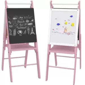 Aiyaplay - Three-in-One Easel for Kids, with Paper Roll, Adjustable Height - Pink - Pink