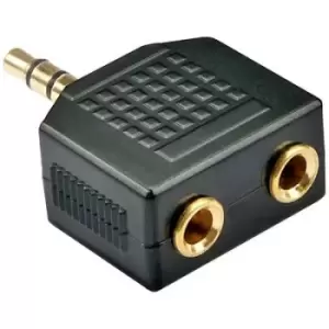 LINDY 35625 Lindy Jack Audio/phono Adapter [2x Jack socket 3.5mm - 1x Jack plug 3.5 mm] Black