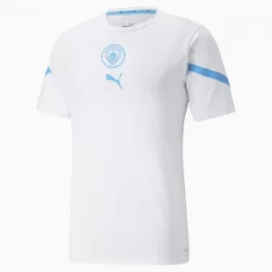 PUMA x First Mile Man City Prematch Mens Jersey, White/Light Blue, size Small, Clothing