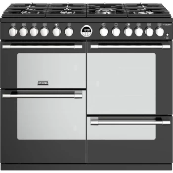 Stoves Sterling Deluxe S1000DF 100cm Dual Fuel Range Cooker - Black - A/A/A Rated