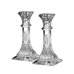 Waterford Lismore Candlestick Sq 20cm Pair - Clear
