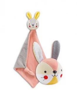 Petit Collage Organic Blankie & Soft Ball Bundle - Bunny