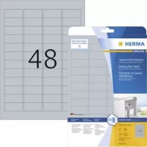 Herma 4221 Labels 45.7 x 21.2mm Polyester film Silver 1200 pc(s) Permanent Nameplates Laser, Copier