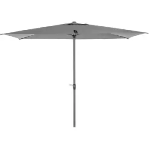 2.58m Aluminium Garden Parasol Sun Umbrella Angled Canopy Grey - Outsunny