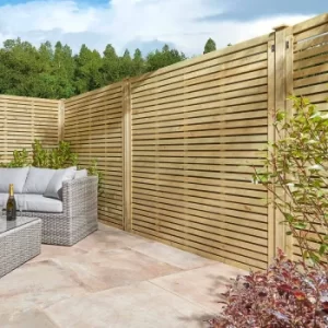 Rowlinson Ledbury Screen Fence 6ft x 4ft Pack of 3 Natural Timber, Natural